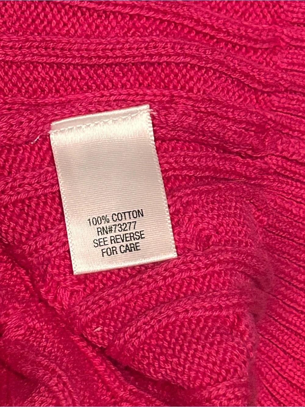 NWT Croft & Barrow Bright Pink Cable Crewneck Sweater Button Detail Preppy M